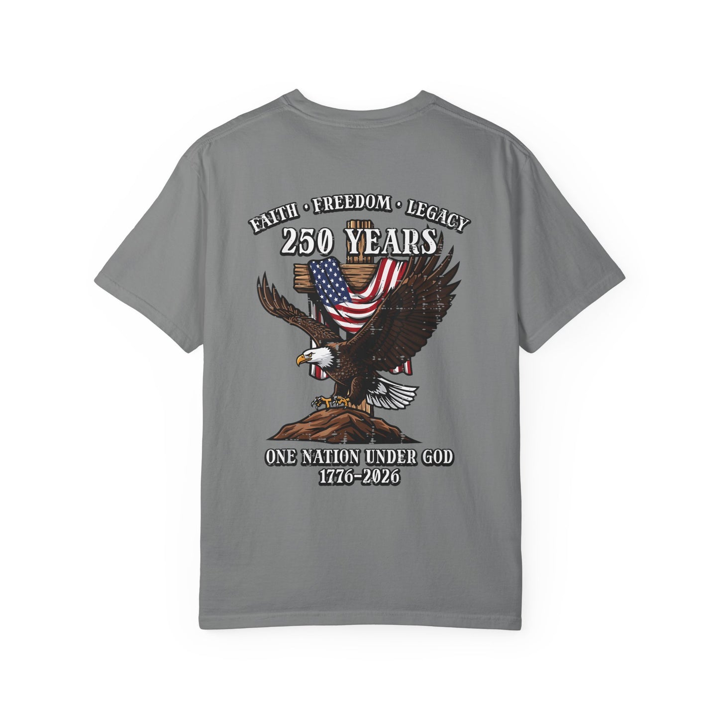 Patriotic Eagle T-Shirt — "250 Years" One Nation Under God (1776–2026)