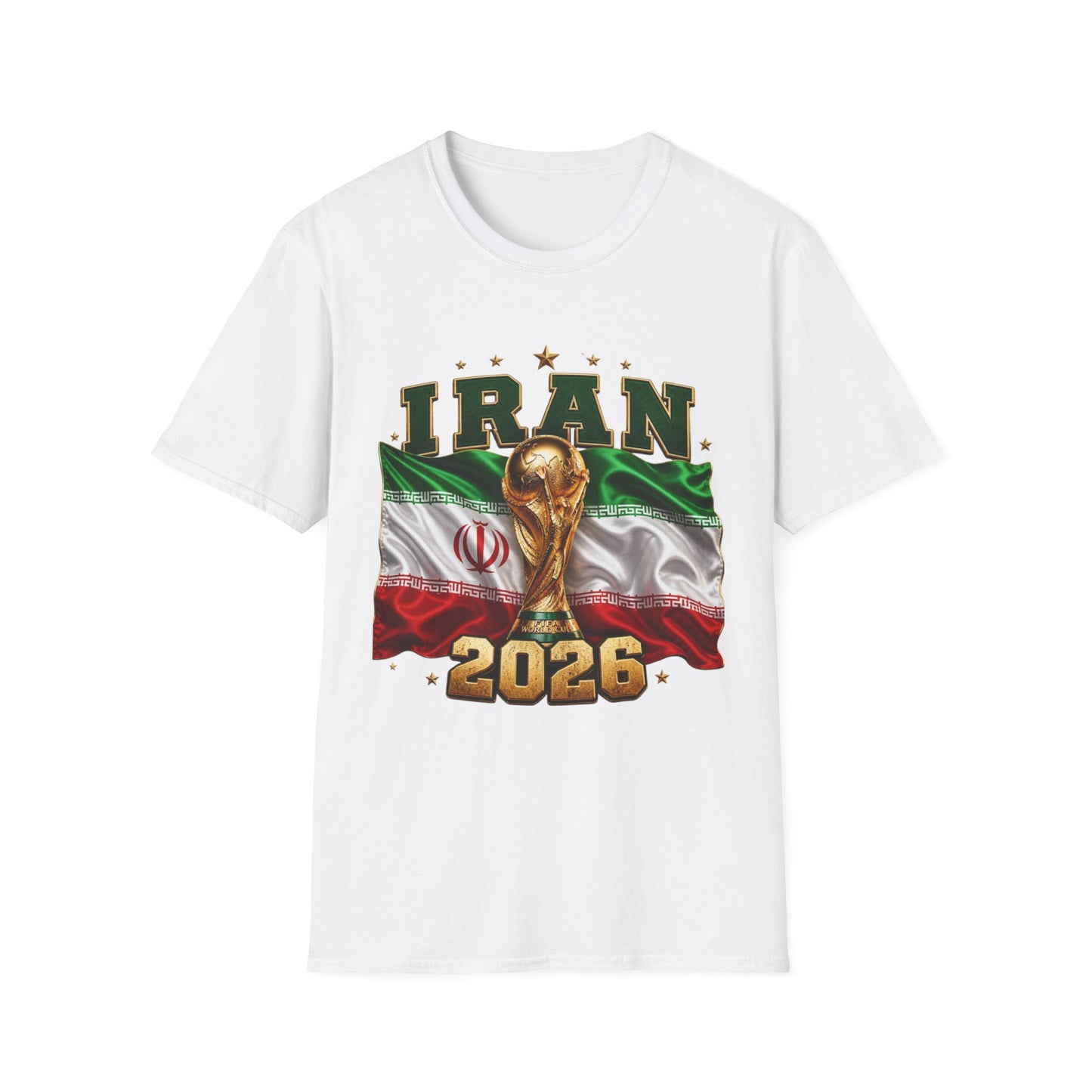 Iran 2026 World Cup T-Shirt — Flag, Trophy & Year Football Fan Tee
