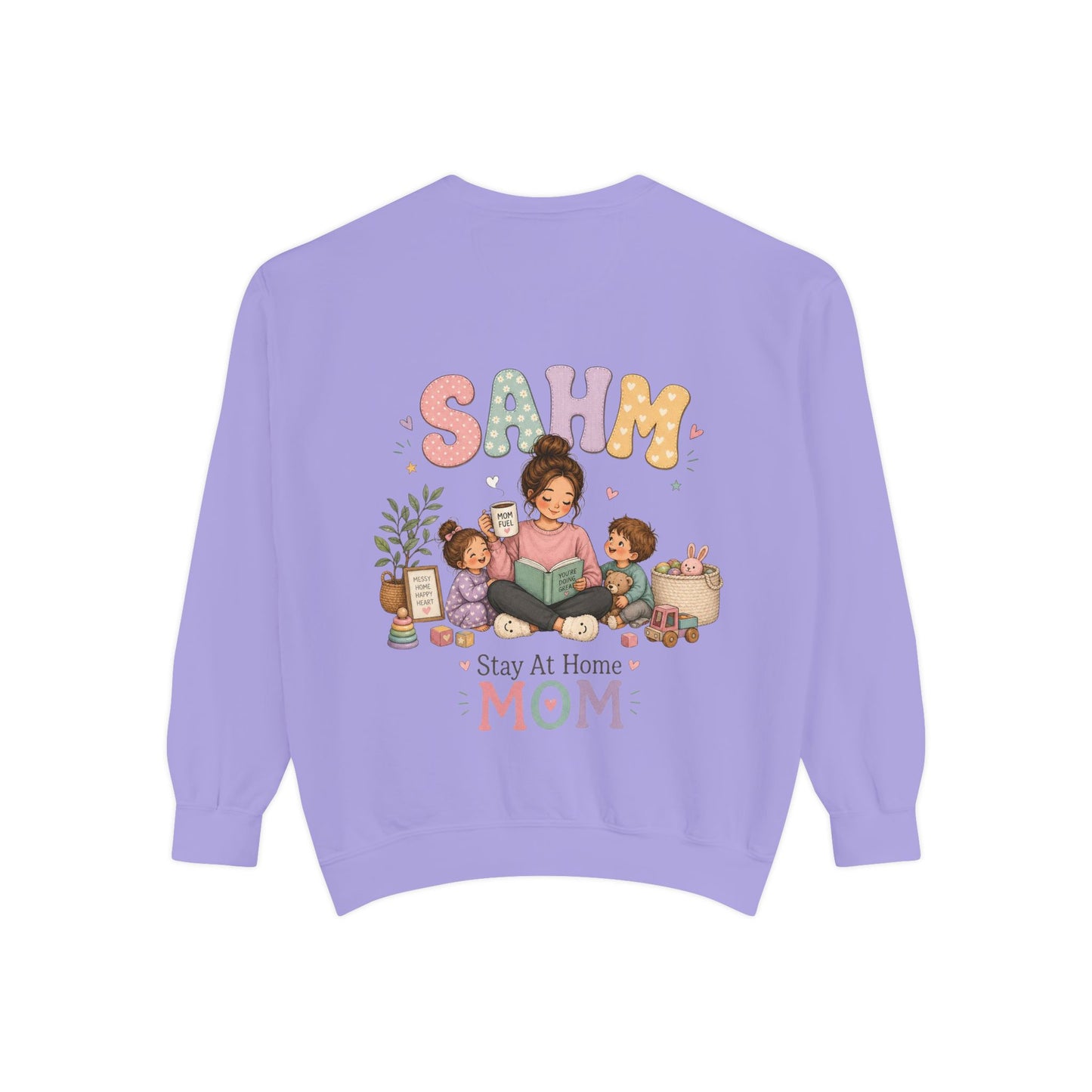 Stay At Home Mom Sweatshirt — SAHM Cozy Family Graphic Sweatshirt
