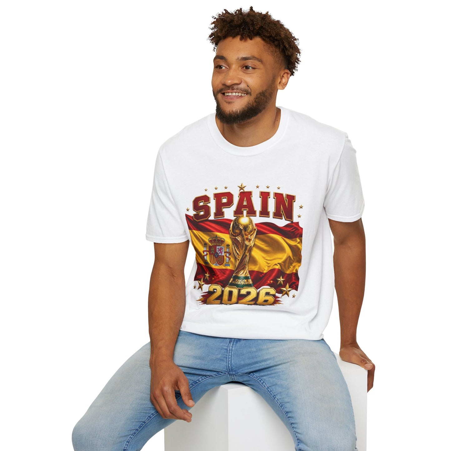 Spain 2026 World Cup Tee — Spanish Flag & Trophy Soccer Shirt