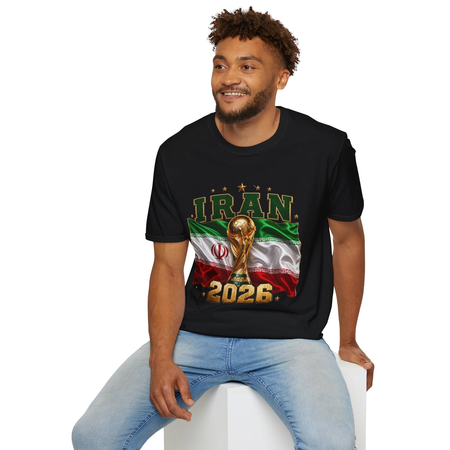 Iran 2026 World Cup T-Shirt — Flag, Trophy & Year Football Fan Tee