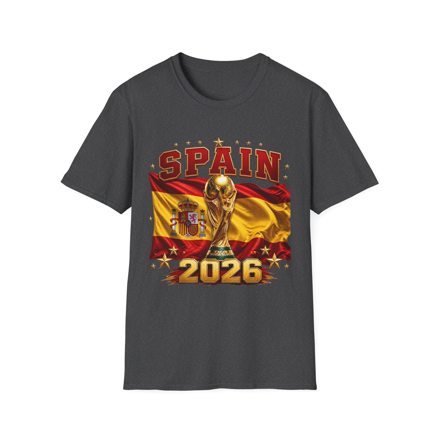 Spain 2026 World Cup Tee — Spanish Flag & Trophy Soccer Shirt