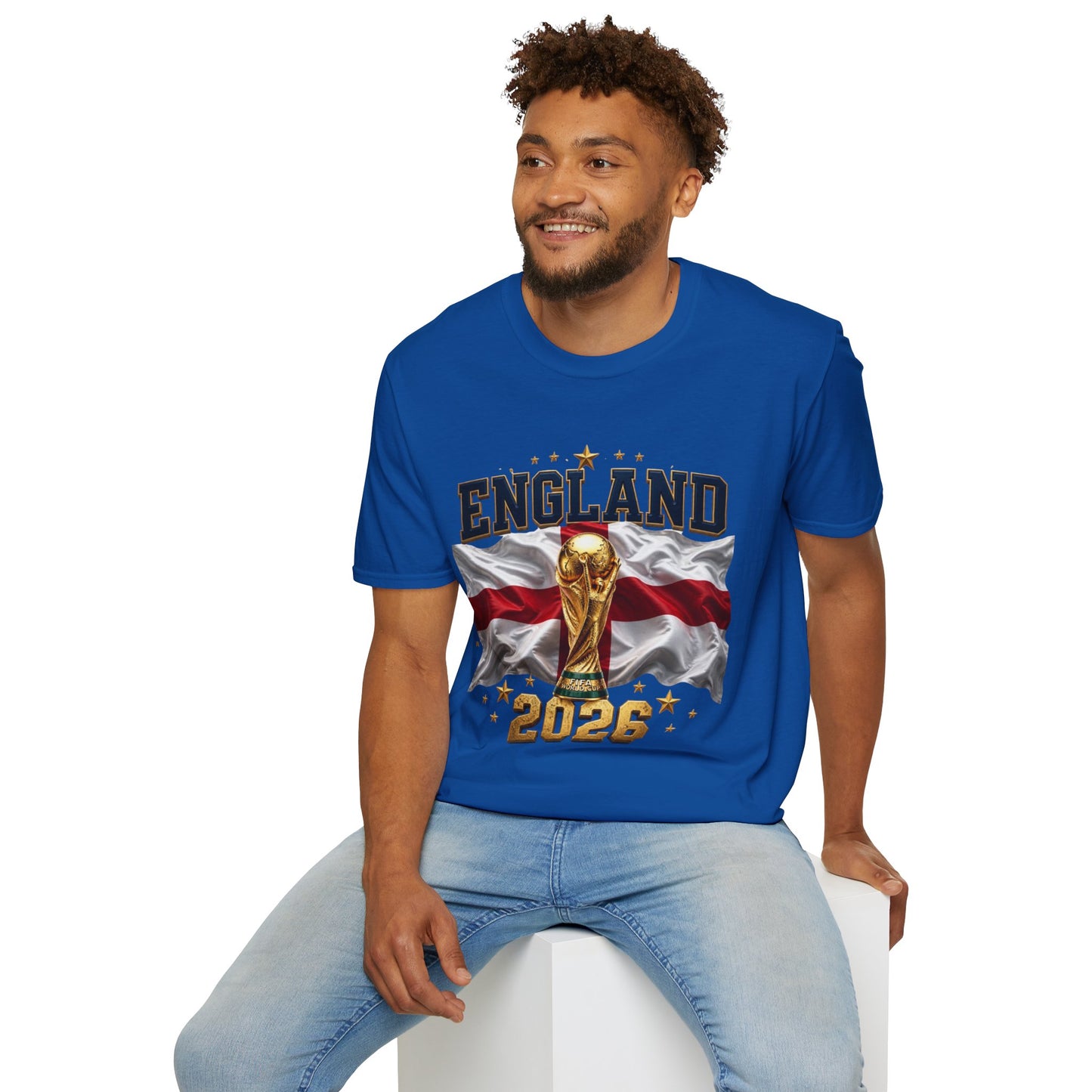 England 2026 World Cup T-Shirt — Trophy & Flag Football Fan Tee