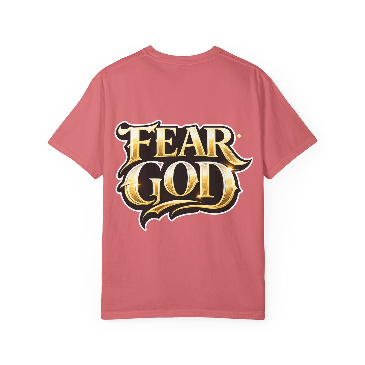 Fear God Graphic T-Shirt — Bold Gold Back Logo Christian Streetwear