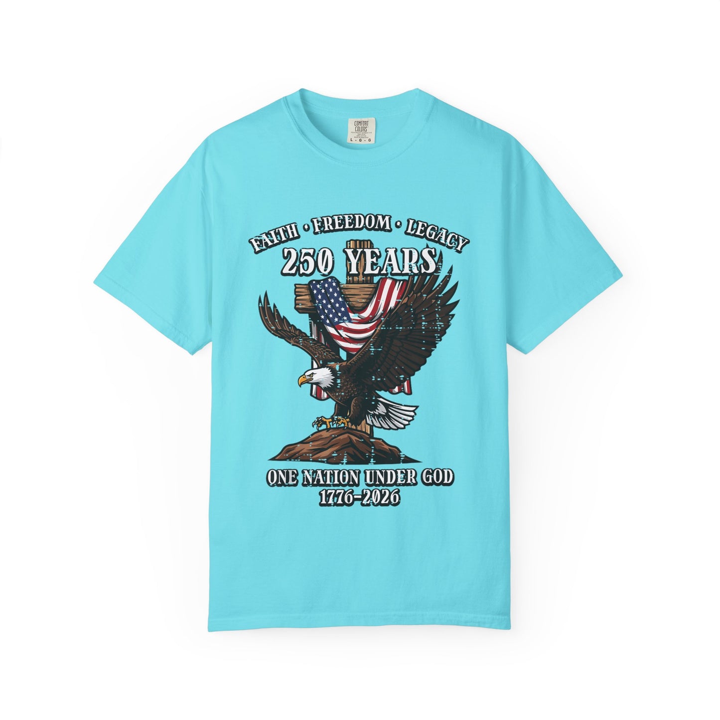 Patriotic Eagle T-Shirt — "250 Years" One Nation Under God (1776–2026)