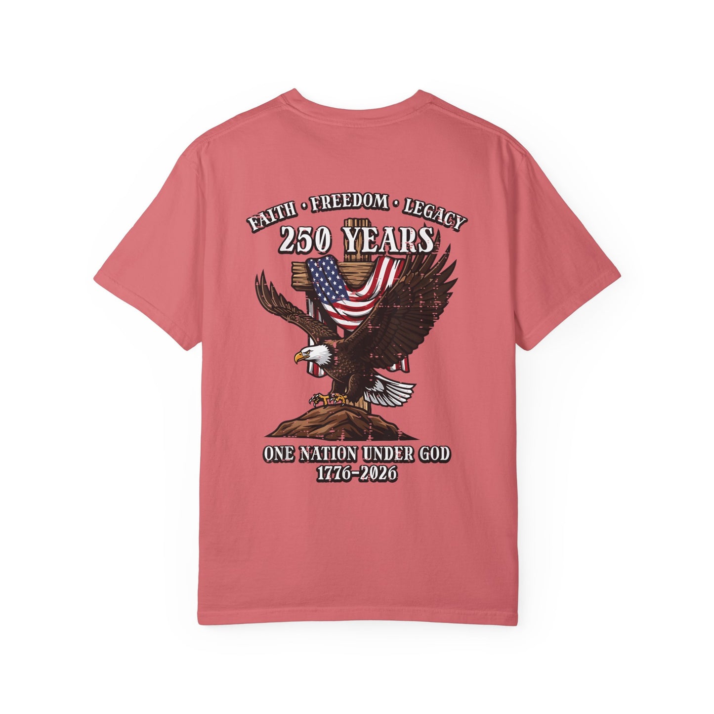 Patriotic Eagle T-Shirt — "250 Years" One Nation Under God (1776–2026)