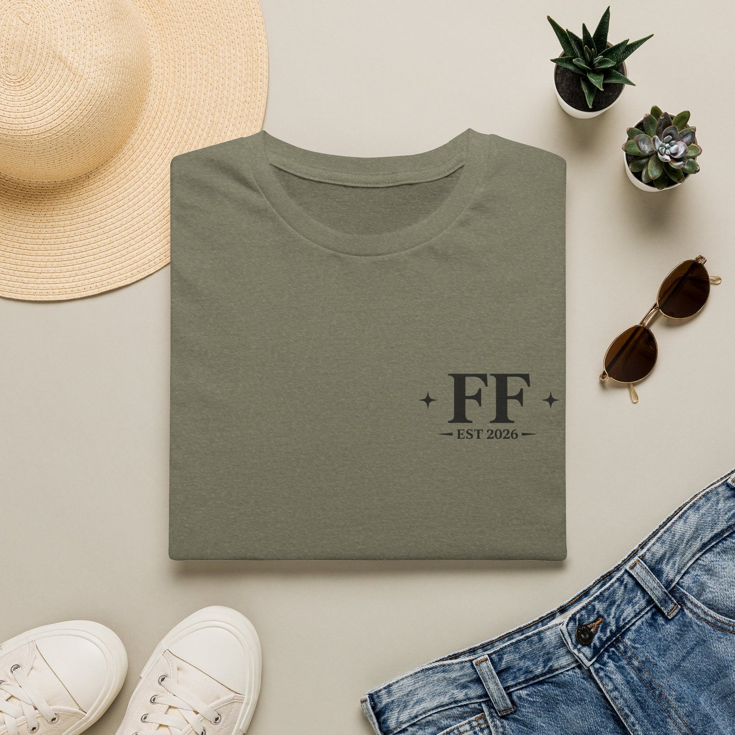 FF Est. 2026 Minimal Logo T-Shirt — Monogram Casual Tee