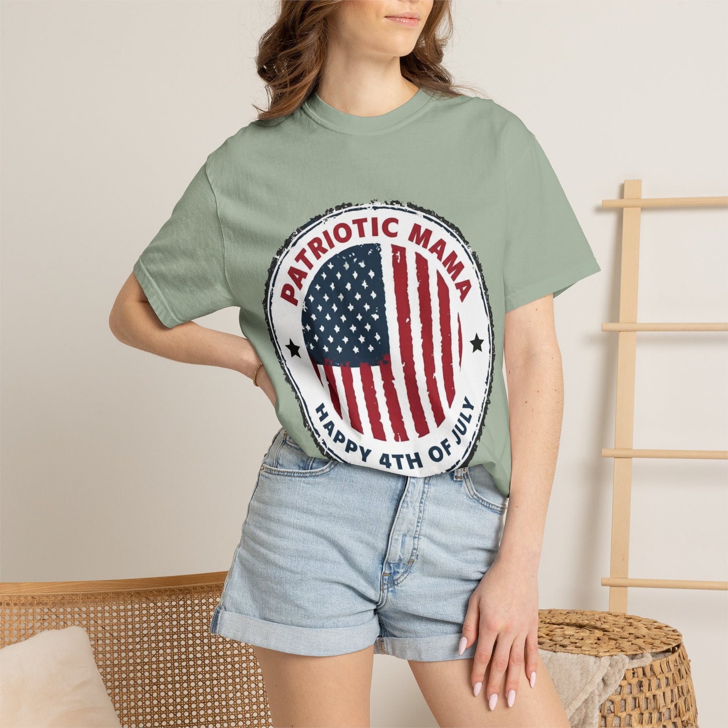 Patriotic Mama T-Shirt — Happy 4th of July American Flag Tee
