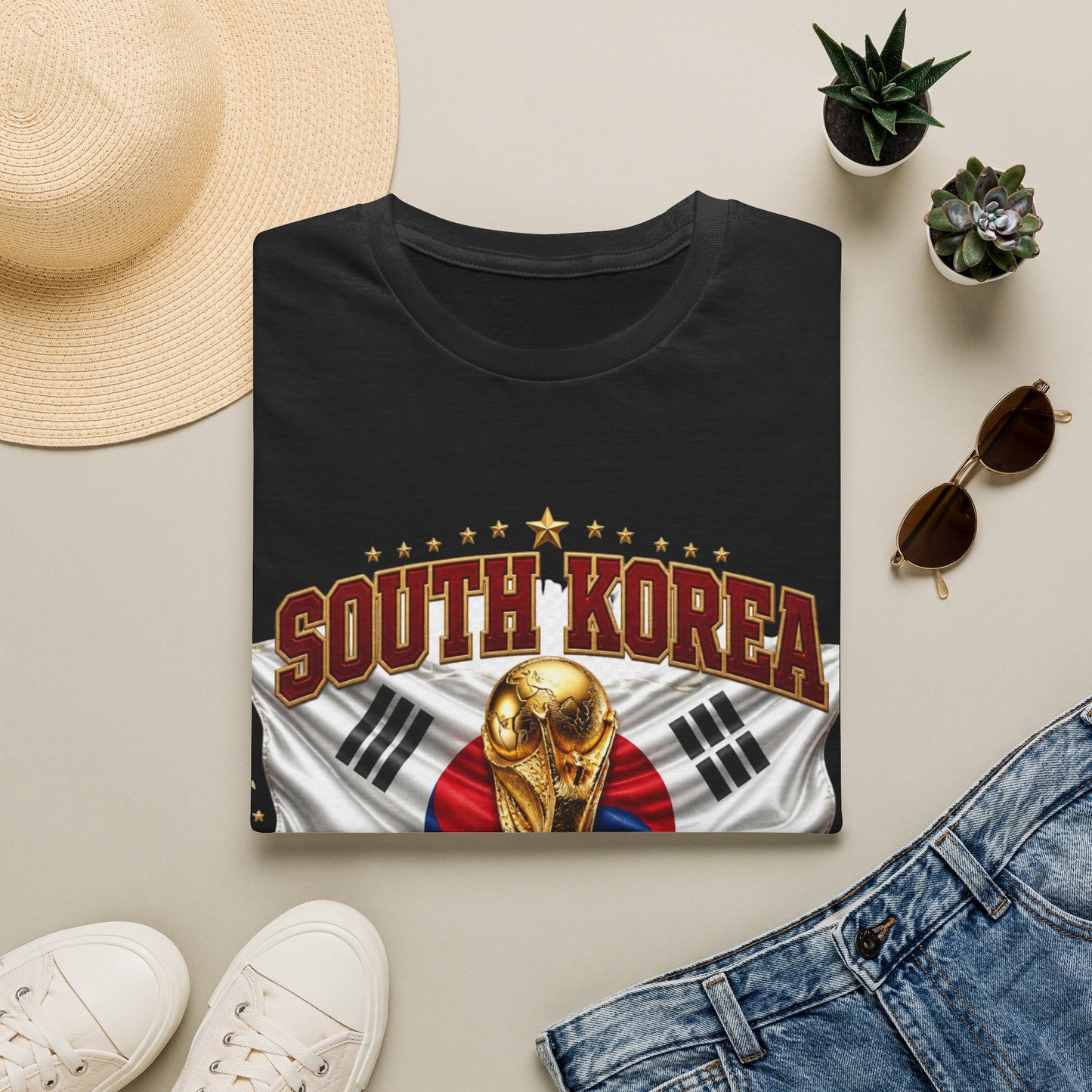 South Korea 2026 World Cup T-Shirt – Korean Flag & Trophy Soccer Tee