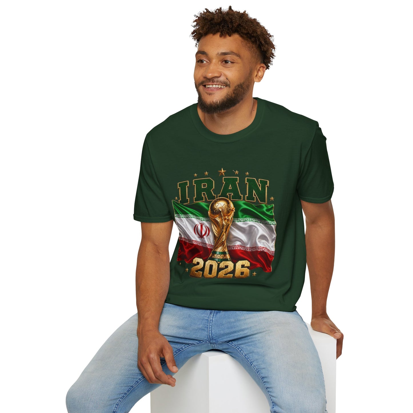 Iran 2026 World Cup T-Shirt — Flag, Trophy & Year Football Fan Tee