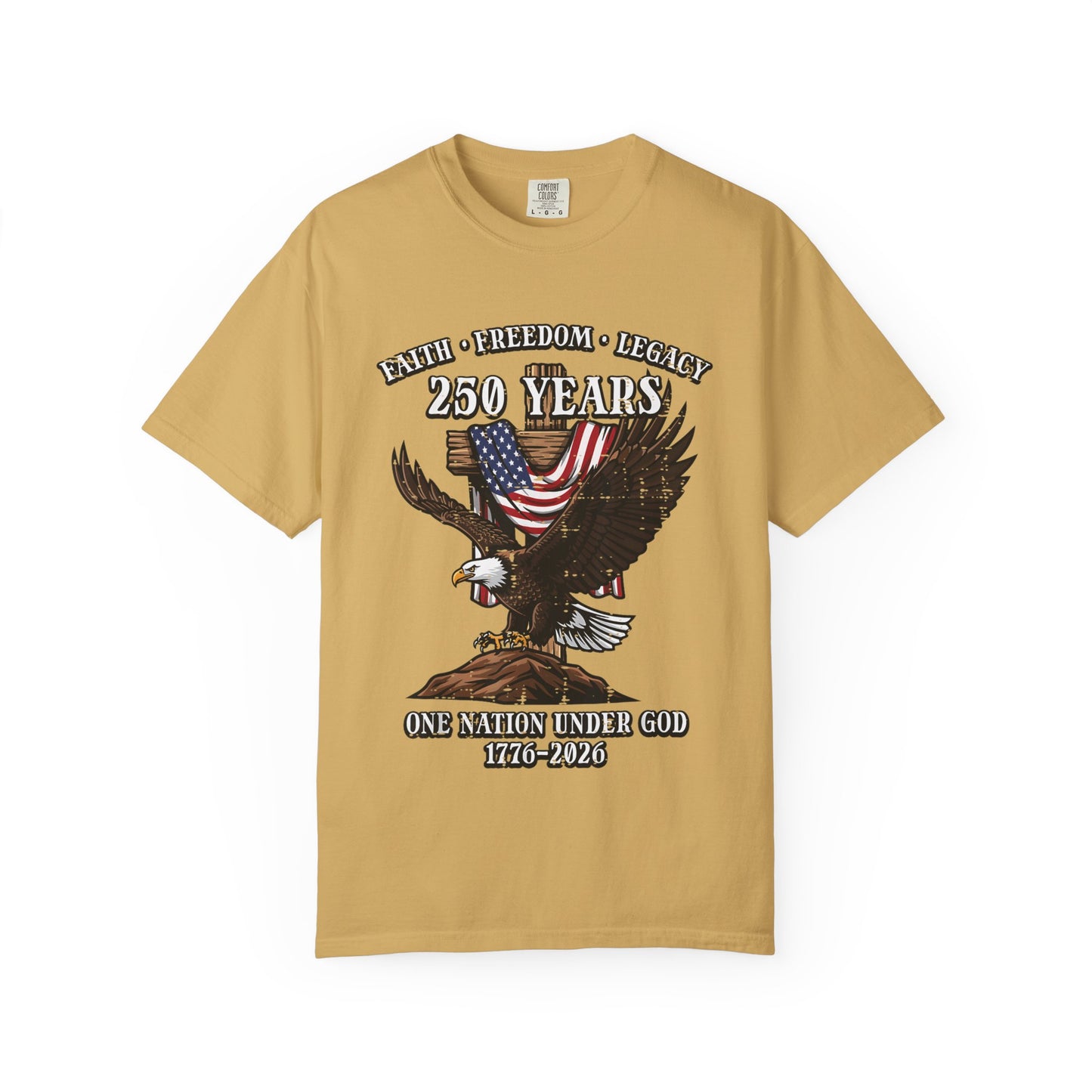 Patriotic Eagle T-Shirt — "250 Years" One Nation Under God (1776–2026)