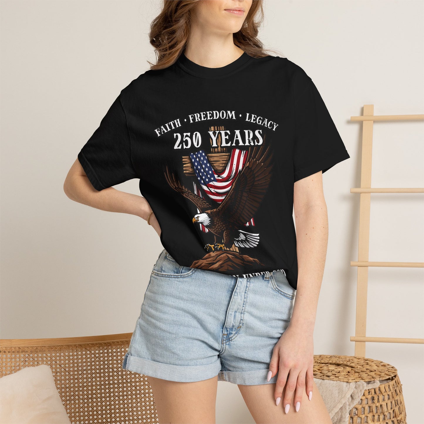 Patriotic Eagle T-Shirt — "250 Years" One Nation Under God (1776–2026)