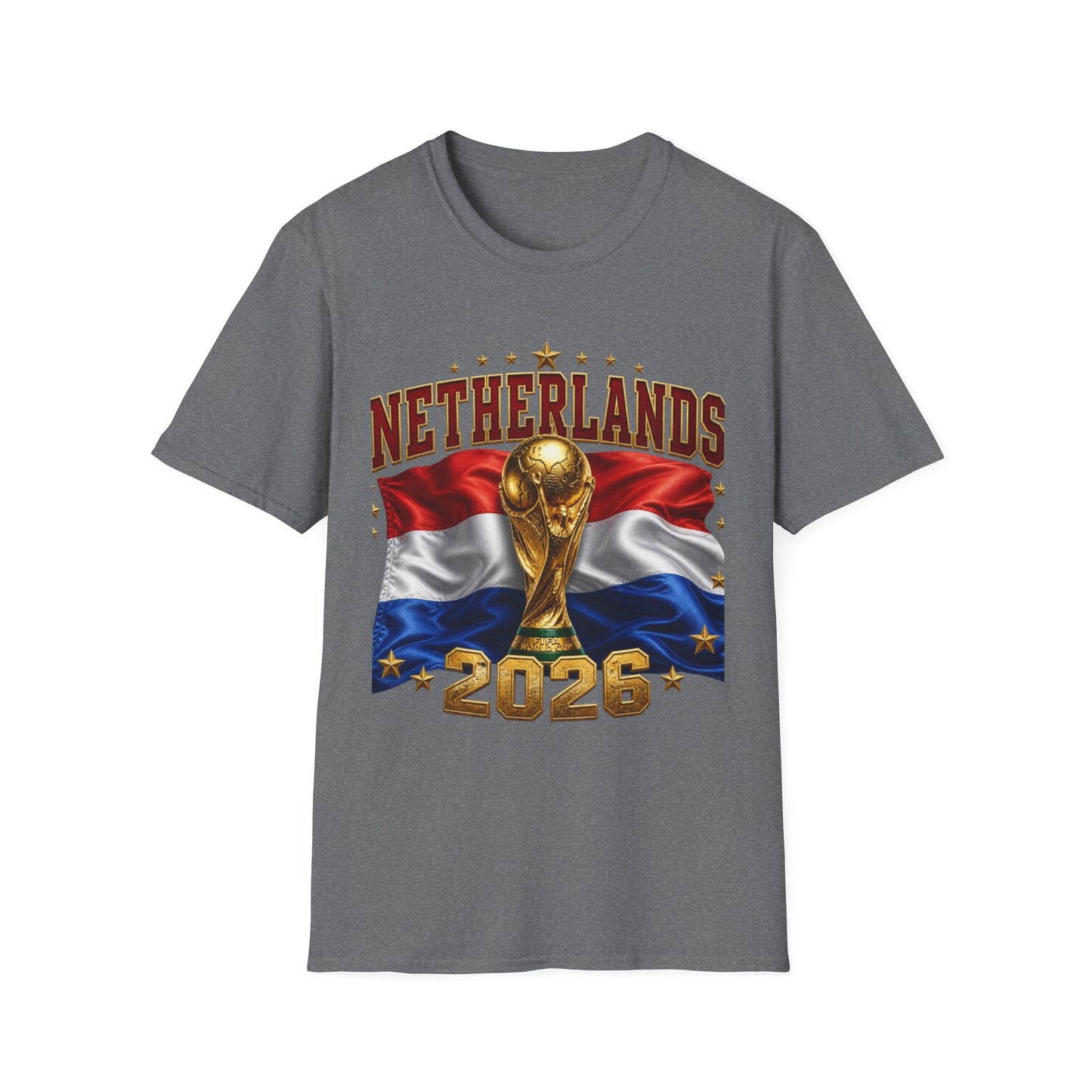Netherlands 2026 World Cup T-Shirt — Dutch Flag & Trophy Football Tee