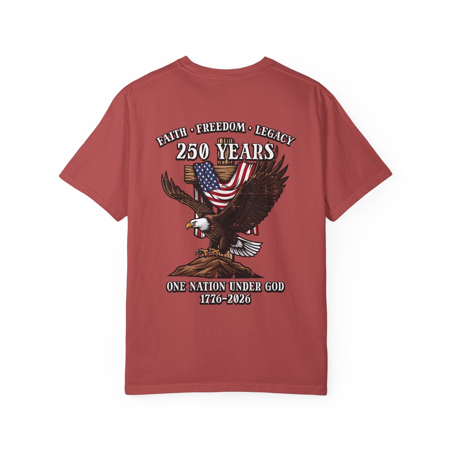 Patriotic Eagle T-Shirt — "250 Years" One Nation Under God (1776–2026)