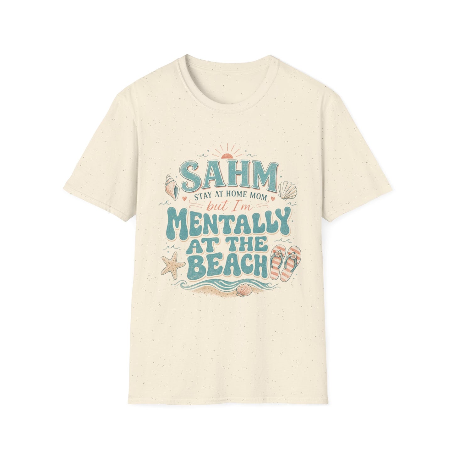 SAHM T‑Shirt — “Stay At Home Mom but I’m Mentally at the Beach” Summer Tee