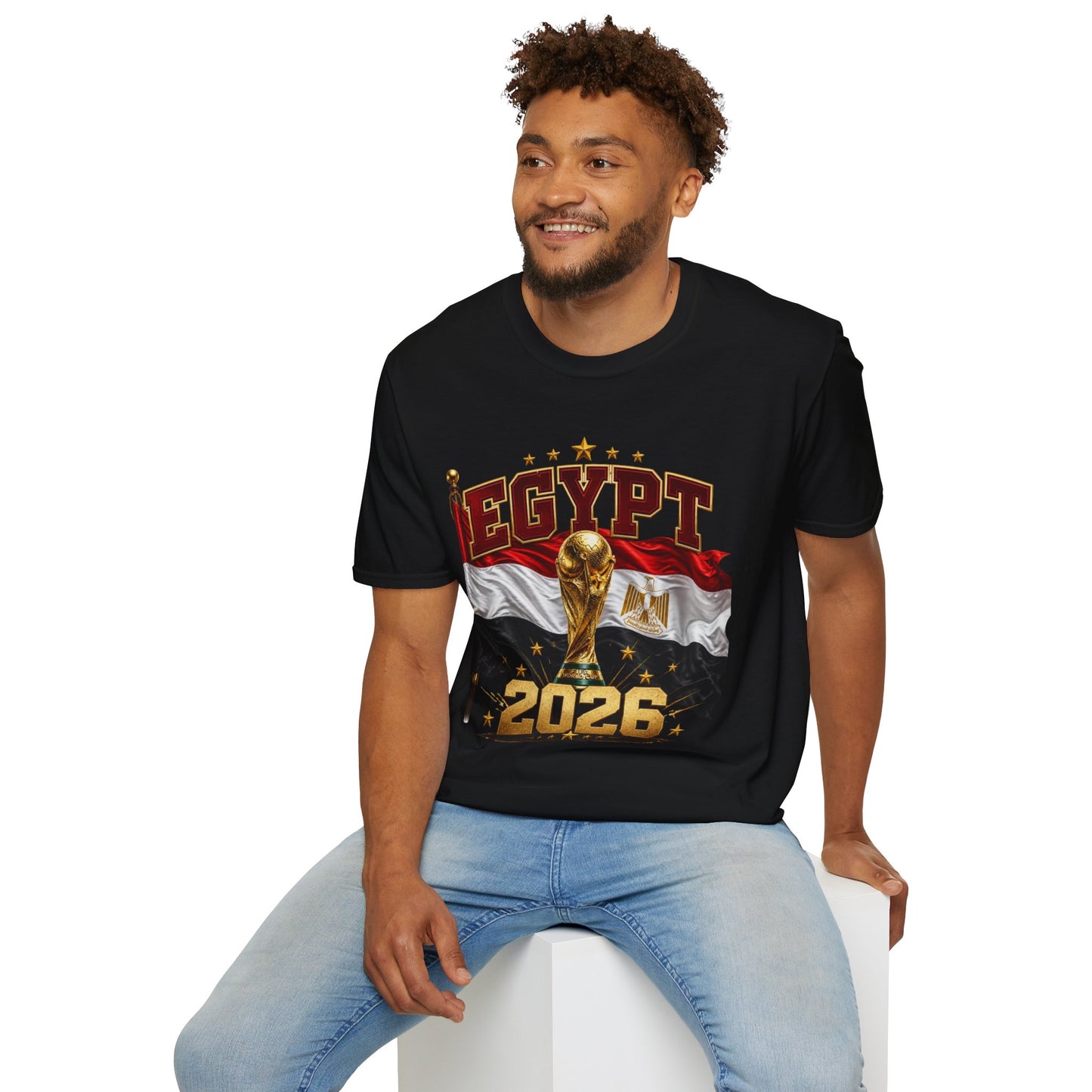 Egypt 2026 Soccer World Cup T-Shirt — Egyptian Flag & Trophy Football Tee