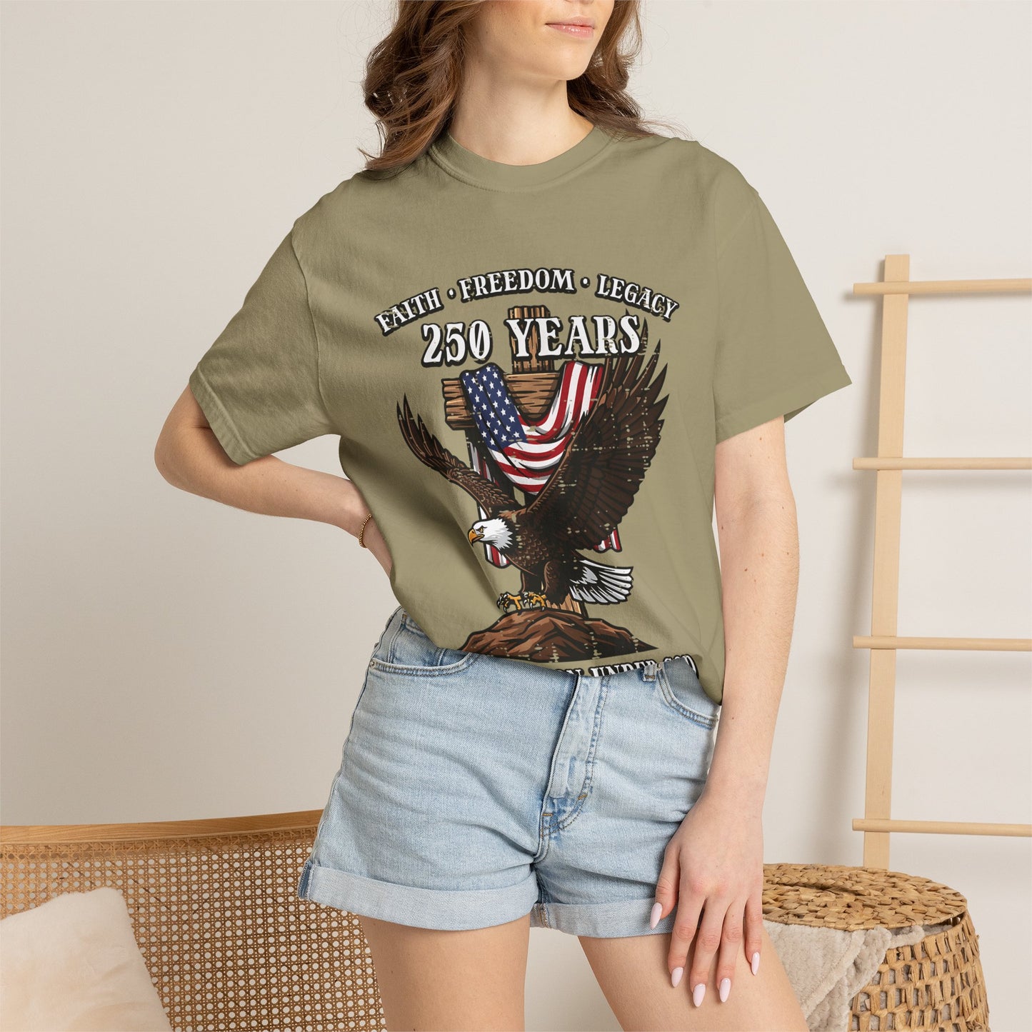Patriotic Eagle T-Shirt — "250 Years" One Nation Under God (1776–2026)