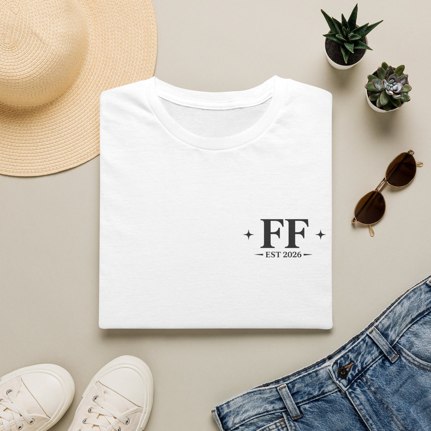 4ht of July FF Est. 2026 Minimal Logo T‑Shirt