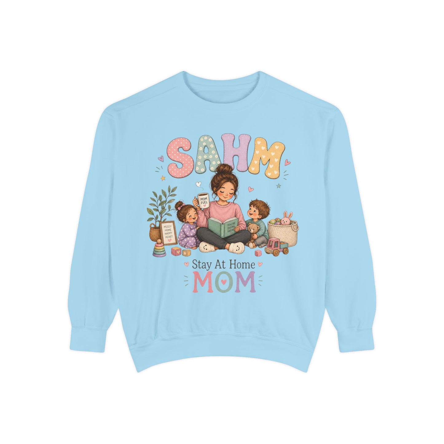 Stay At Home Mom Sweatshirt — SAHM Cozy Family Graphic Sweatshirt