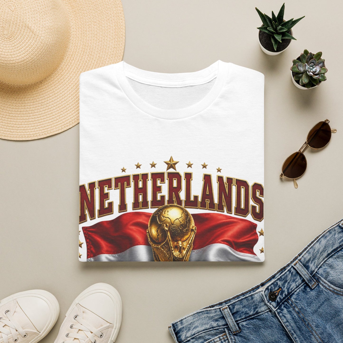 Netherlands 2026 World Cup T-Shirt — Dutch Flag & Trophy Football Tee