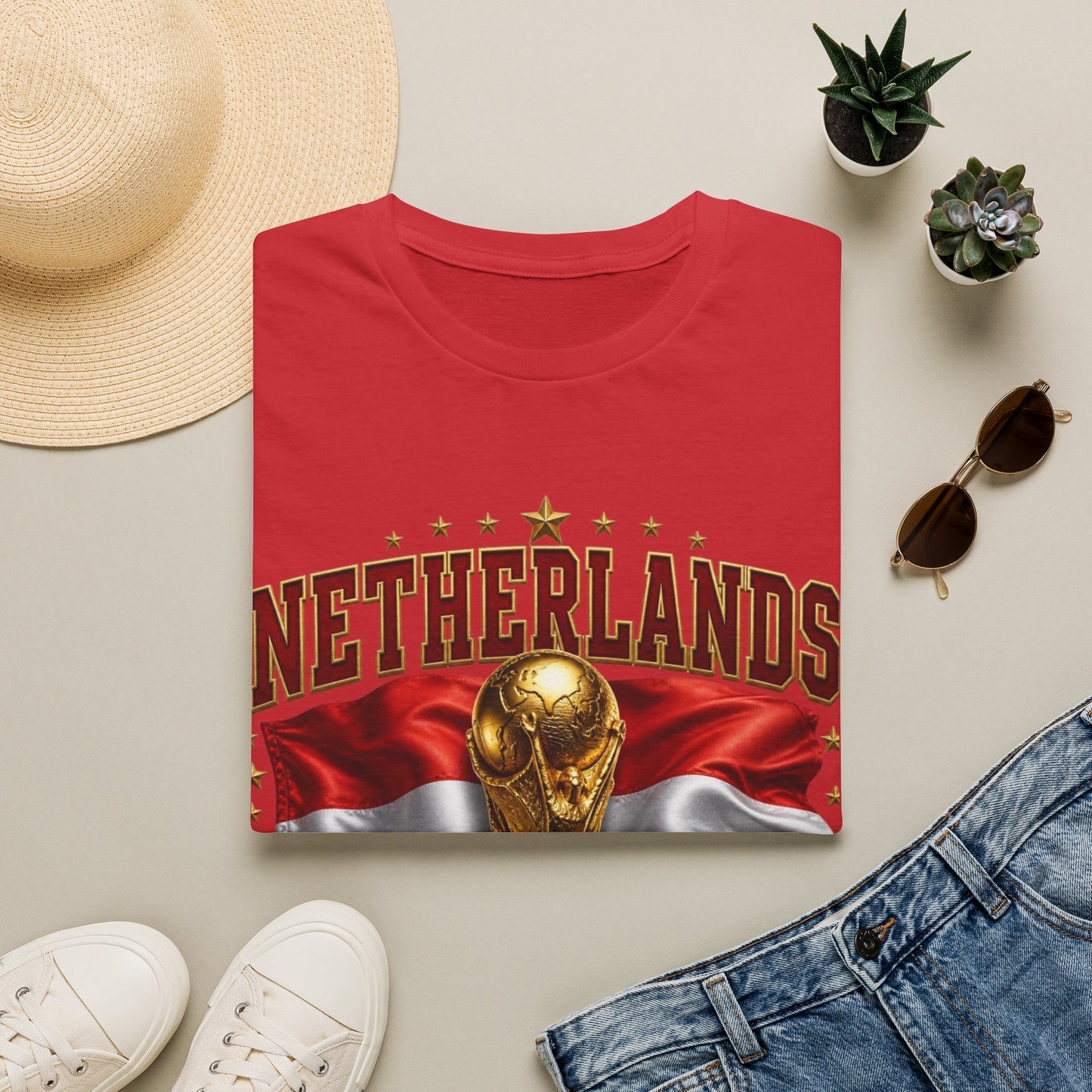Netherlands 2026 World Cup T-Shirt — Dutch Flag & Trophy Football Tee