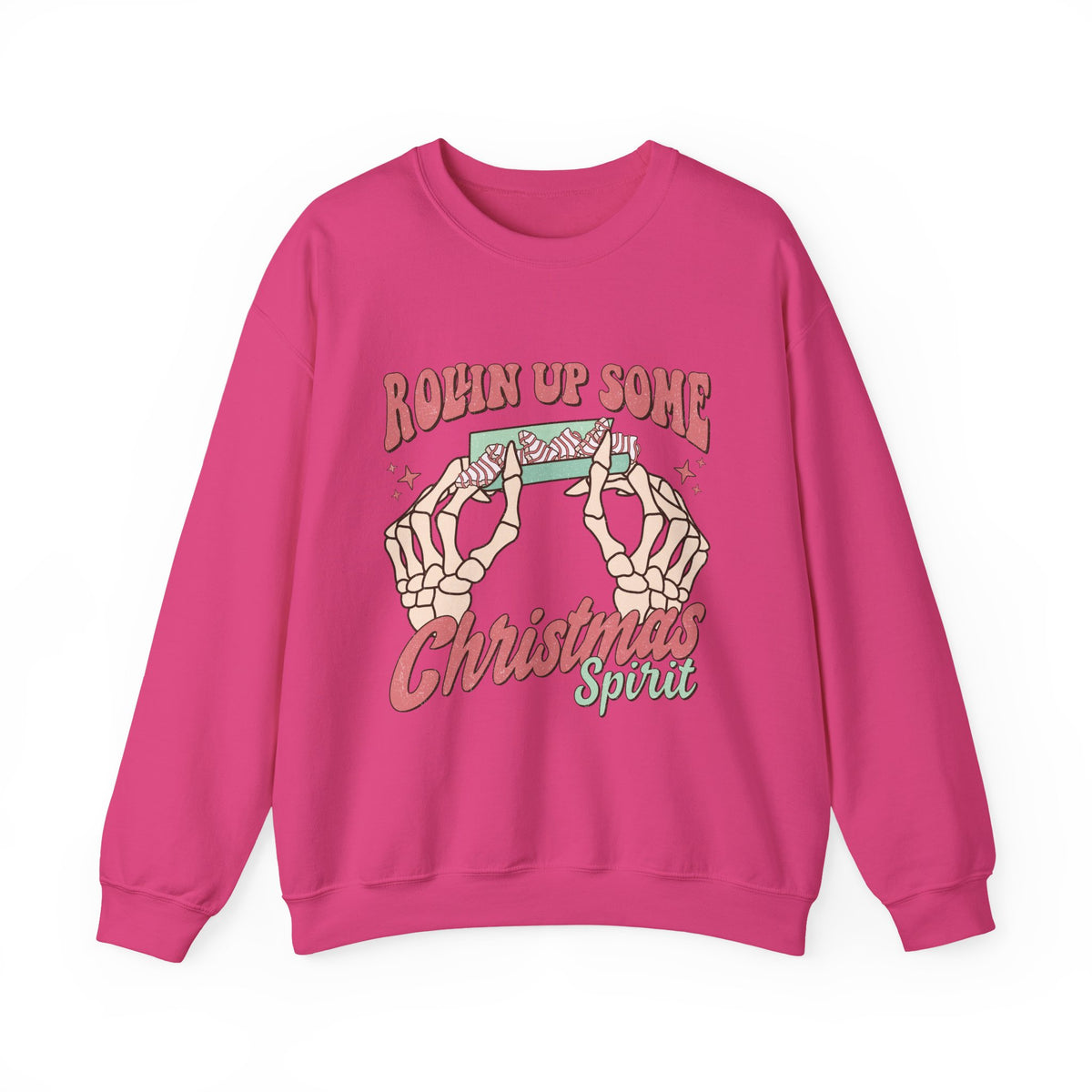 Christmas Spirit Sweatshirt — "Rollin Up Some Christmas Spirit" Holiday Crewneck
