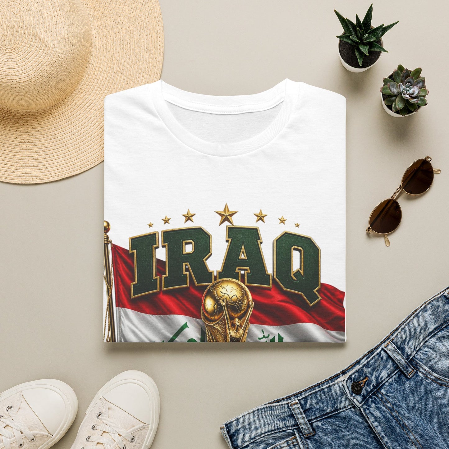 Iraq 2026 World Cup T‑Shirt — National Flag Soccer Fan Tee
