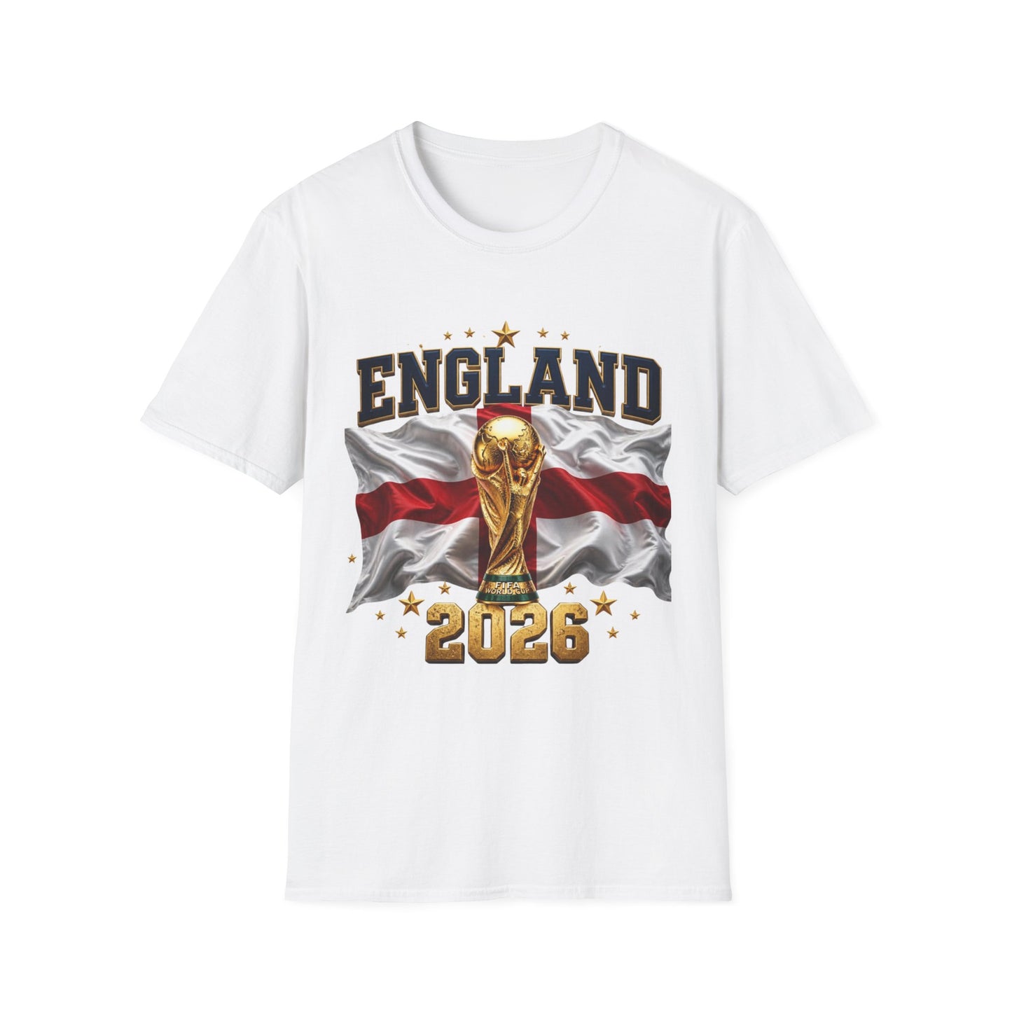 England 2026 World Cup T-Shirt — Trophy & Flag Football Fan Tee