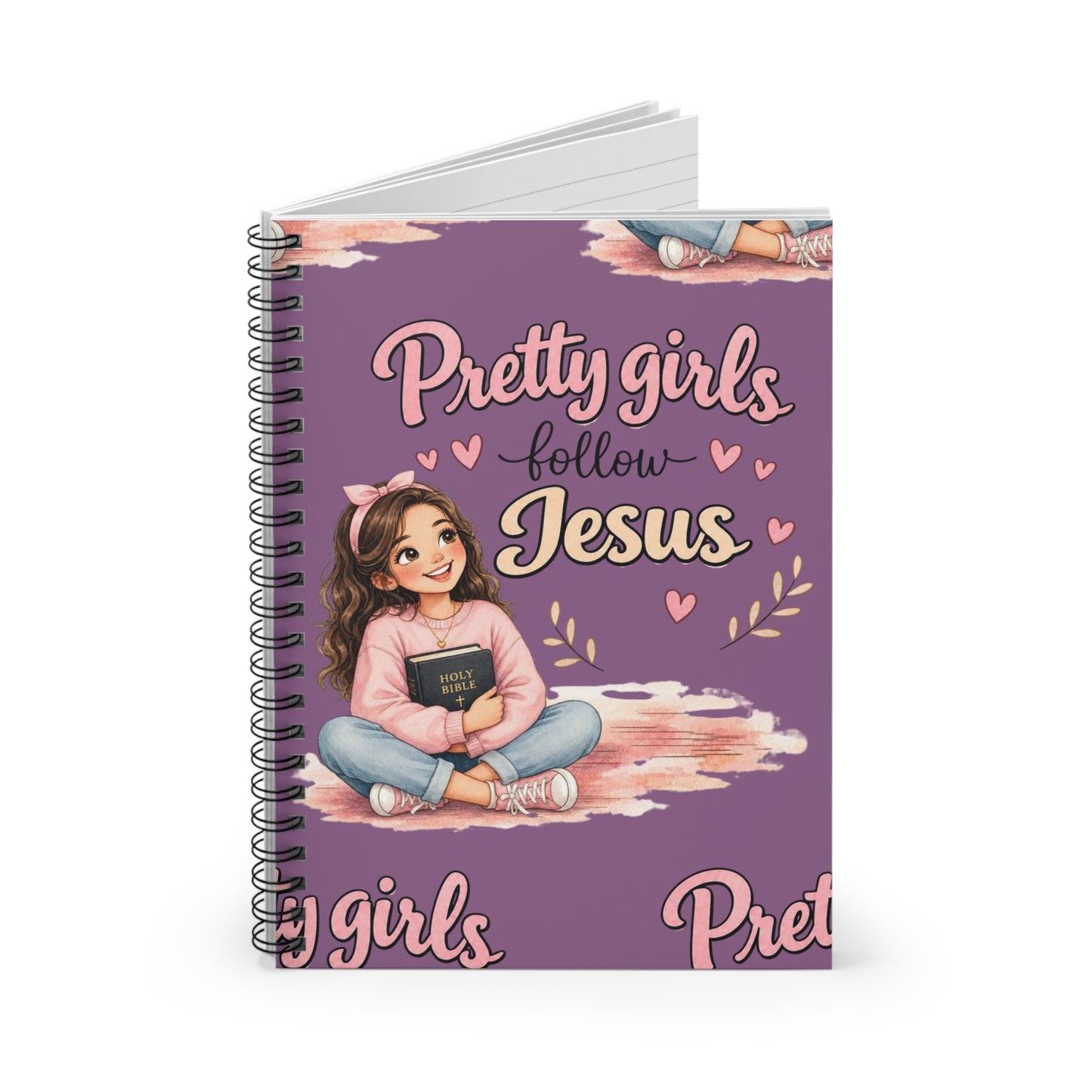 Faithful Girls Spiral Notebook — "Pretty Girls Follow Jesus" Ruled Journal