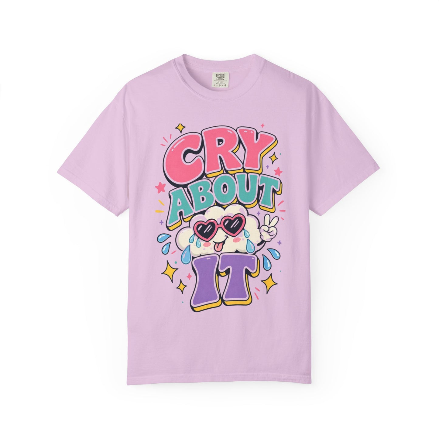 Cry About It T-Shirt — Cute Cartoon Sad Cloud Graphic Tee