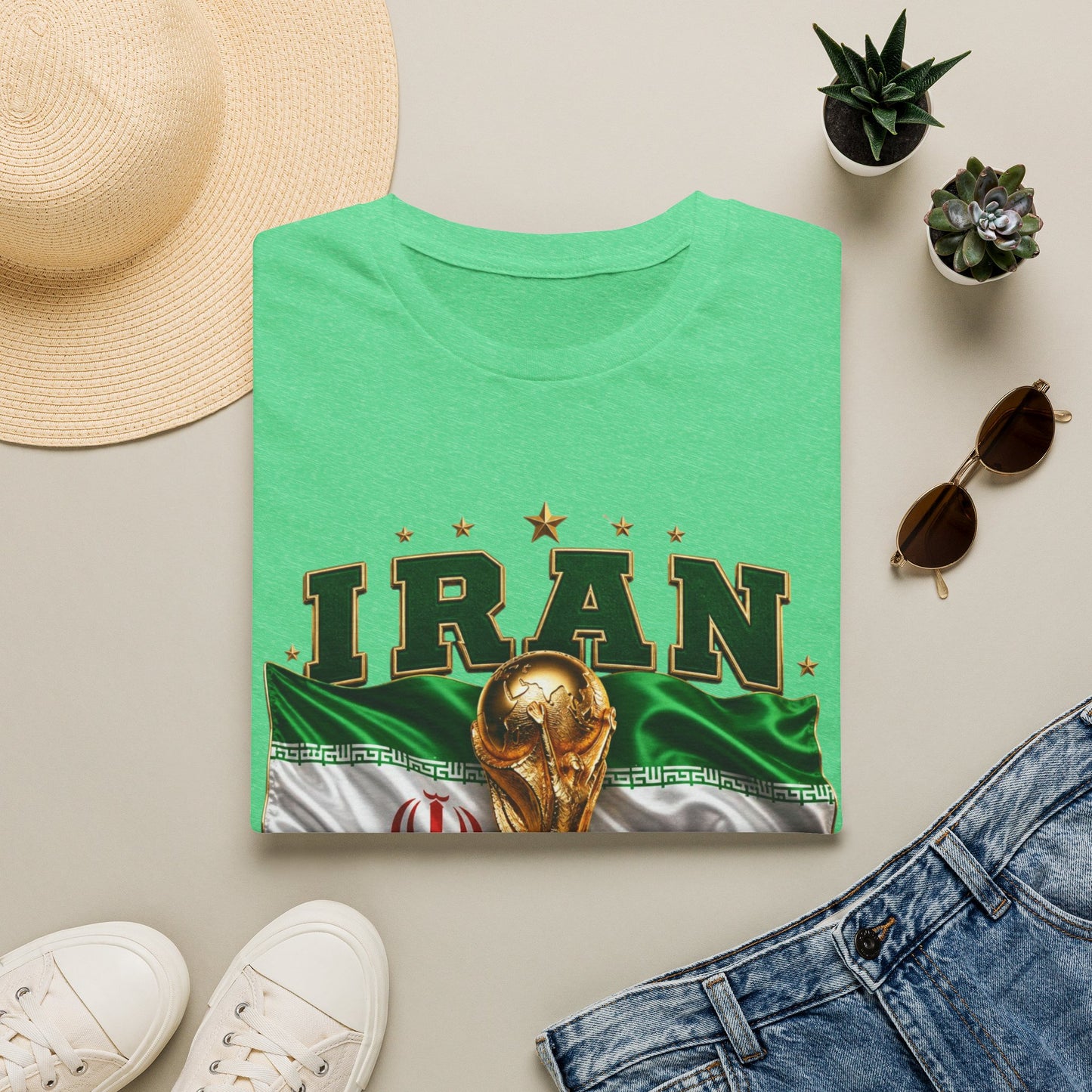 Iran 2026 World Cup T-Shirt — Flag, Trophy & Year Football Fan Tee