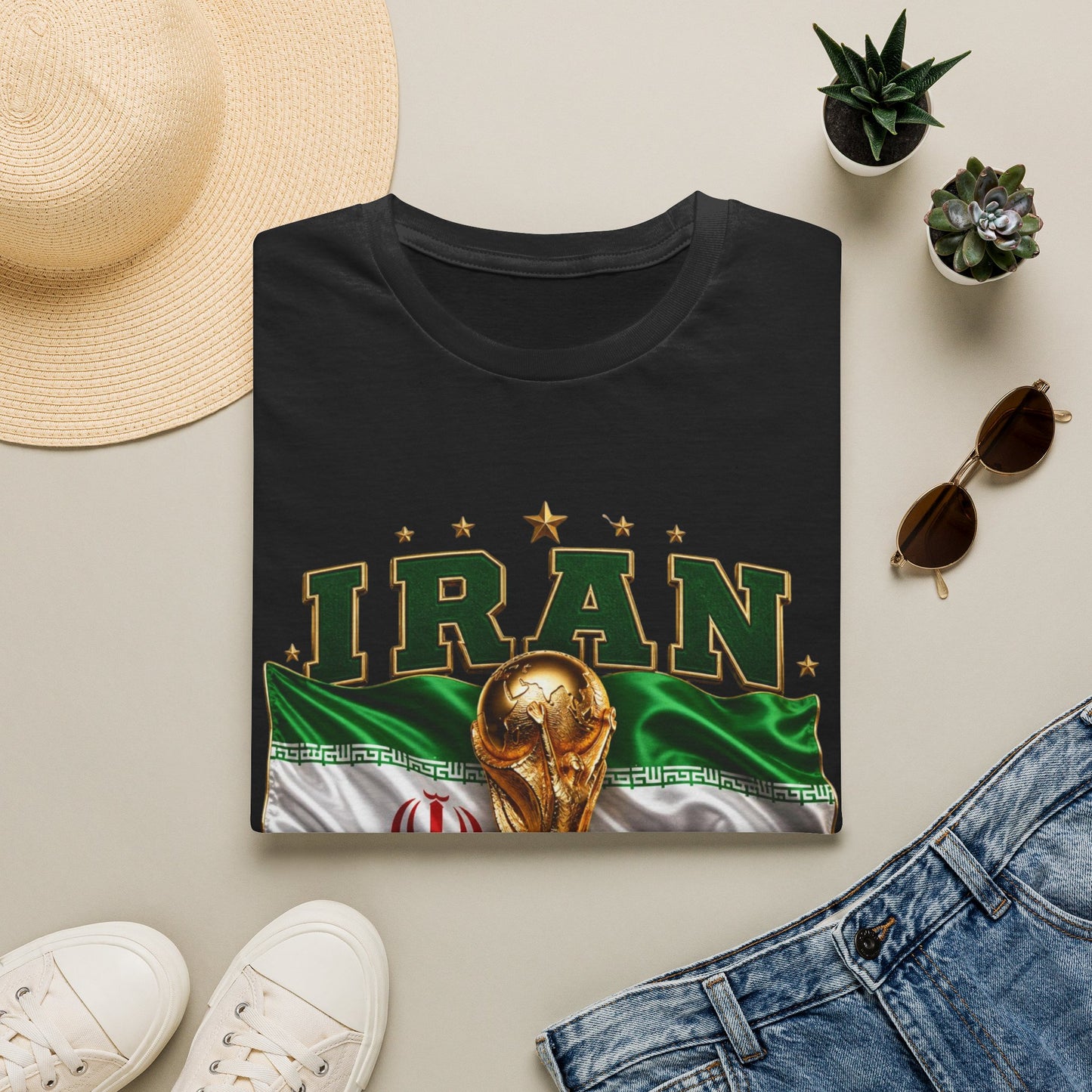 Iran 2026 World Cup T-Shirt — Flag, Trophy & Year Football Fan Tee