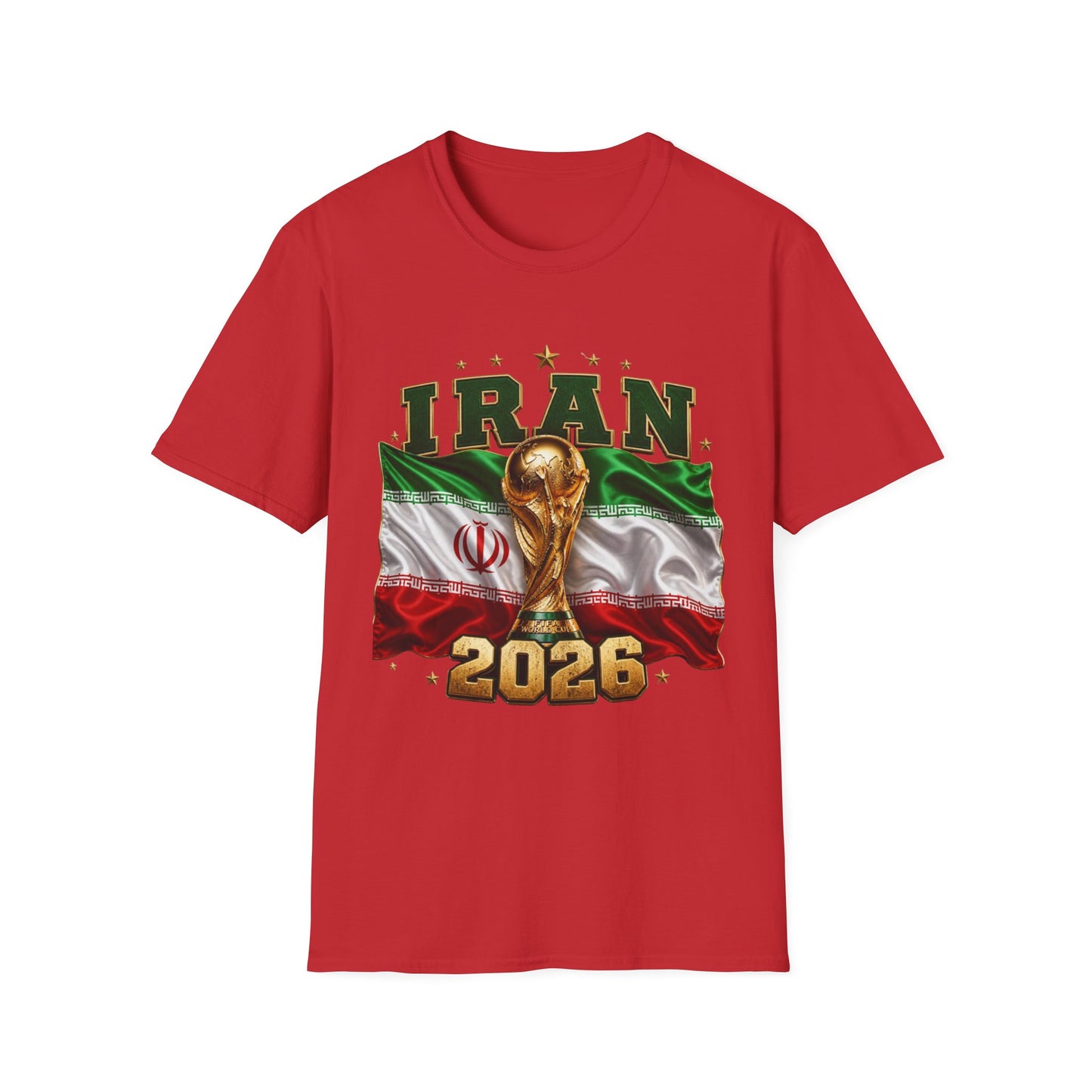 Iran 2026 World Cup T-Shirt — Flag, Trophy & Year Football Fan Tee