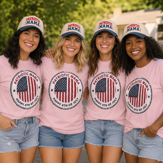Patriotic Mama T-Shirt — Happy 4th of July American Flag Tee