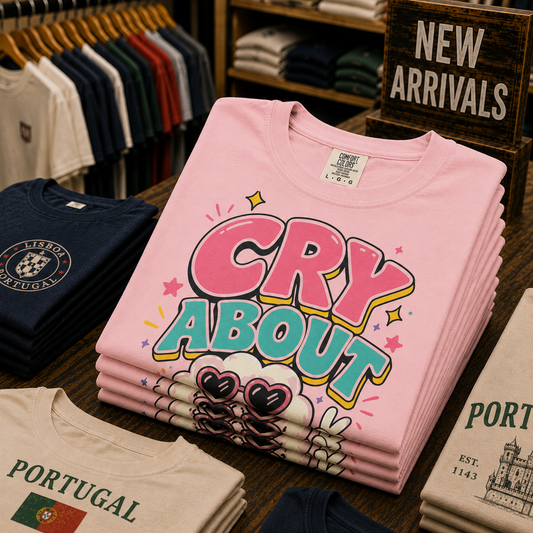Cry About It T-Shirt — Cute Cartoon Sad Cloud Graphic Tee